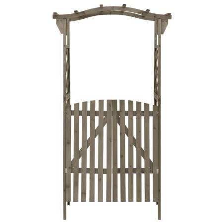 Pergola mit Tor 116x40x204 cm Grau Massivholz Tanne
