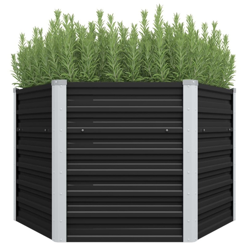 Garten-Hochbeet Anthrazit 129 x 129 x 77 cm Verzinkter Stahl Garten-Hochbeet Anthrazit 129 x 129 x 77 cm Verzinkter Stahl