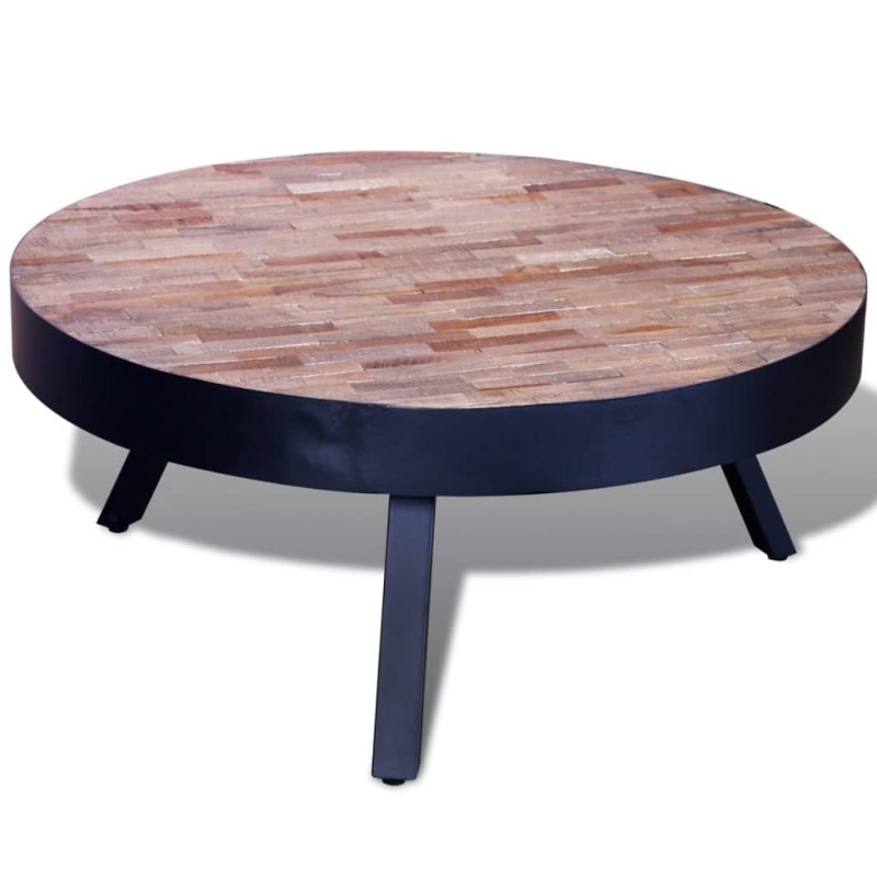 vidaXL Couchtisch Rund Altholz Teak vidaXL Couchtisch Rund Altholz Teak