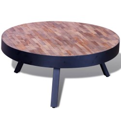 vidaXL Couchtisch Rund Altholz Teak 