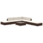 vidaXL 8-tlg. Garten-Lounge-Set mit Auflagen Poly Rattan Braun vidaXL 8-tlg. Garten-Lounge-Set mit Auflagen Poly Rattan Braun