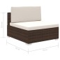 vidaXL 8-tlg. Garten-Lounge-Set mit Auflagen Poly Rattan Braun vidaXL 8-tlg. Garten-Lounge-Set mit Auflagen Poly Rattan Braun