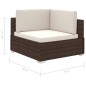 vidaXL 8-tlg. Garten-Lounge-Set mit Auflagen Poly Rattan Braun vidaXL 8-tlg. Garten-Lounge-Set mit Auflagen Poly Rattan Braun