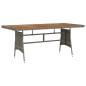 Gartentisch Grau 160x70x72 cm Poly Rattan & Massivholz Akazie Gartentisch Grau 160x70x72 cm Poly Rattan & Massivholz Akazie