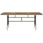 Gartentisch Grau 160x70x72 cm Poly Rattan & Massivholz Akazie Gartentisch Grau 160x70x72 cm Poly Rattan & Massivholz Akazie