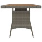 Gartentisch Grau 160x70x72 cm Poly Rattan & Massivholz Akazie Gartentisch Grau 160x70x72 cm Poly Rattan & Massivholz Akazie