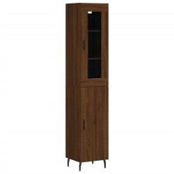 Highboard Braun Eichen-Optik 34,5x34x180 cm Holzwerkstoff