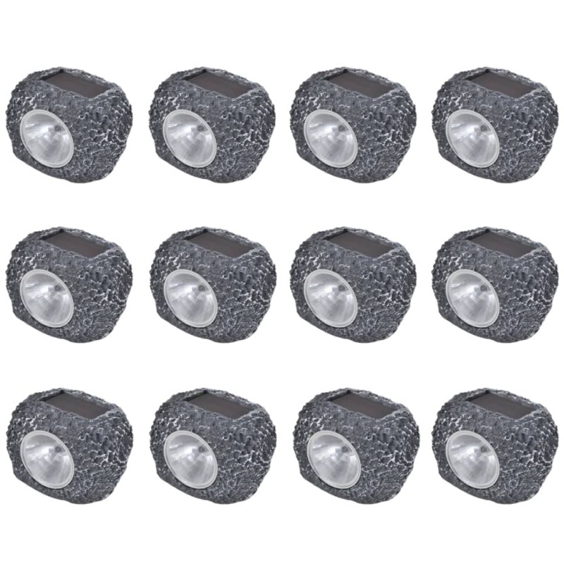 Outdoor LED-Solarstrahler 12 Stk. Steinform Outdoor LED-Solarstrahler 12 Stk. Steinform