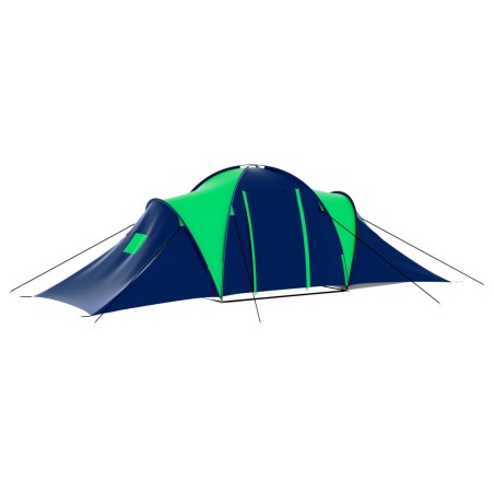 vidaXL Campingzelt 9 Personen Stoff Blau/Grün