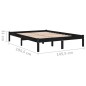 vidaXL Massivholzbett Schwarz Kiefer 140x190 cm vidaXL Massivholzbett Schwarz Kiefer 140x190 cm