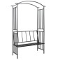 vidaXL Rosenbogen mit Bank Schwarz 128x50x207 cm Eisen vidaXL Rosenbogen mit Bank Schwarz 128x50x207 cm Eisen