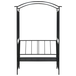 vidaXL Rosenbogen mit Bank Schwarz 128x50x207 cm Eisen 