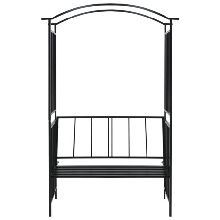 vidaXL Rosenbogen mit Bank Schwarz 128x50x207 cm Eisen 