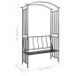 vidaXL Rosenbogen mit Bank Schwarz 128x50x207 cm Eisen vidaXL Rosenbogen mit Bank Schwarz 128x50x207 cm Eisen