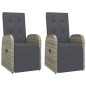 Garten-Liegestühle mit Kissen 2 Stk. Grau Poly Rattan Garten-Liegestühle mit Kissen 2 Stk. Grau Poly Rattan