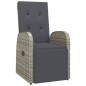 Garten-Liegestühle mit Kissen 2 Stk. Grau Poly Rattan Garten-Liegestühle mit Kissen 2 Stk. Grau Poly Rattan