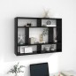 Wandregal Schwarz 75x16x55 cm Holzwerkstoff Wandregal Schwarz 75x16x55 cm Holzwerkstoff