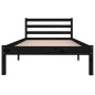 Massivholzbett Kiefer 90x200 cm Schwarz Massivholzbett Kiefer 90x200 cm Schwarz