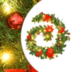 Weihnachtsgirlande mit LED-Lichtern Grün 2,7 m PVC