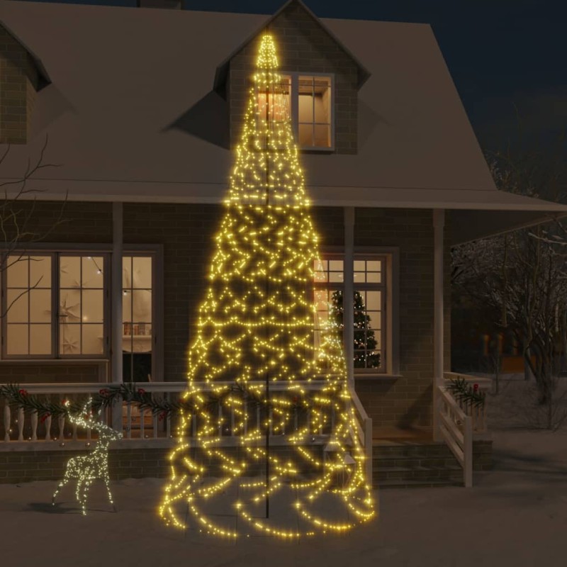 vidaXL LED-Weihnachtsbaum für Fahnenmast Warmweiß 1400 LEDs 500 cm vidaXL LED-Weihnachtsbaum für Fahnenmast Warmweiß 1400 LEDs 500 cm