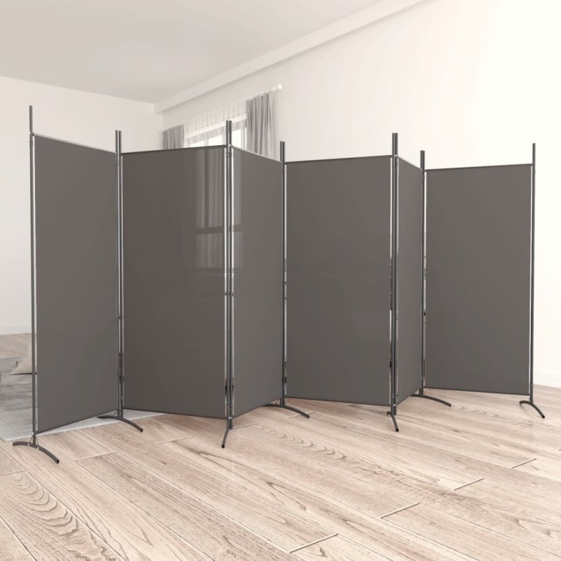 6-tlg. Paravent Anthrazit 520x180 cm Stoff 6-tlg. Paravent Anthrazit 520x180 cm Stoff
