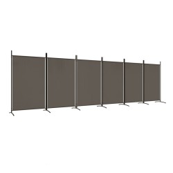 6-tlg. Paravent Anthrazit 520x180 cm Stoff