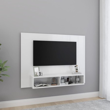 TV-Wandschrank Hochglanz-Weiß 120x23,5x90 cm Holzwerkstoff