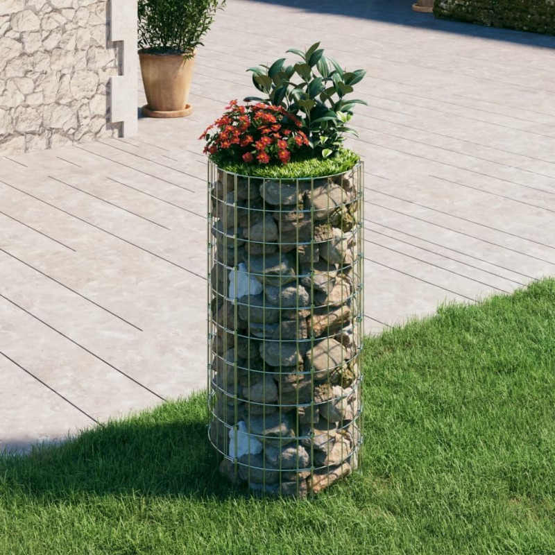 Gabionen-Säule Rund Verzinkter Stahl Ø50x100 cm Gabionen-Säule Rund Verzinkter Stahl Ø50x100 cm