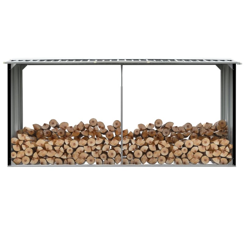 Brennholzlager Verzinkter Stahl 330 x 92 x 153 cm Anthrazit Brennholzlager Verzinkter Stahl 330 x 92 x 153 cm Anthrazit