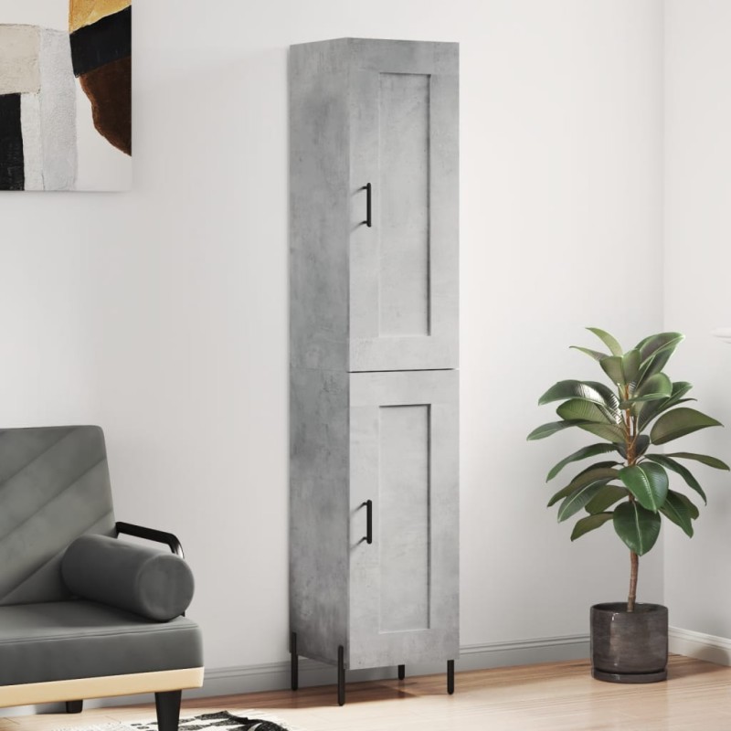 Highboard Betongrau 34,5x34x180 cm Holzwerkstoff Highboard Betongrau 34,5x34x180 cm Holzwerkstoff