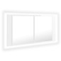 LED-Bad-Spiegelschrank Hochglanz-Weiß 90x12x45 cm Acryl LED-Bad-Spiegelschrank Hochglanz-Weiß 90x12x45 cm Acryl