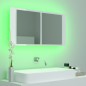 LED-Bad-Spiegelschrank Hochglanz-Weiß 90x12x45 cm Acryl LED-Bad-Spiegelschrank Hochglanz-Weiß 90x12x45 cm Acryl