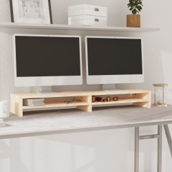 Monitorständer 100x24x13 cm Massivholz Kiefer