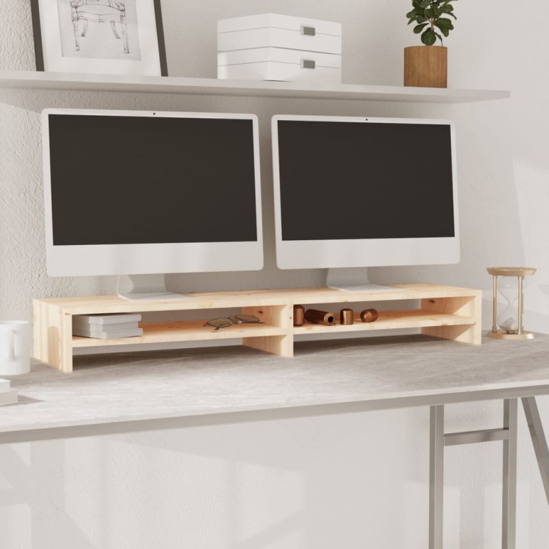 Monitorständer 100x24x13 cm Massivholz Kiefer Monitorständer 100x24x13 cm Massivholz Kiefer