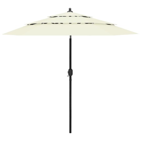 Sonnenschirm mit Aluminium-Mast 3-lagig Sandfarben 2,5 m