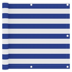 vidaXL Balkon-Sichtschutz Weiß und Blau 90x400 cm Oxford-Gewebe