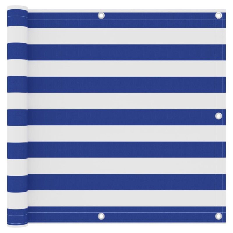 vidaXL Balkon-Sichtschutz Weiß und Blau 90x400 cm Oxford-Gewebe vidaXL Balkon-Sichtschutz Weiß und Blau 90x400 cm Oxford-Gewebe