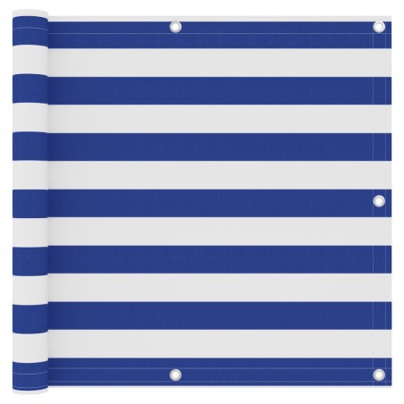 vidaXL Balkon-Sichtschutz Weiß und Blau 90x400 cm Oxford-Gewebe