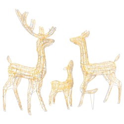 LED-Rentier-Familie Weihnachtsdeko Acryl 300 LED Warmweiß