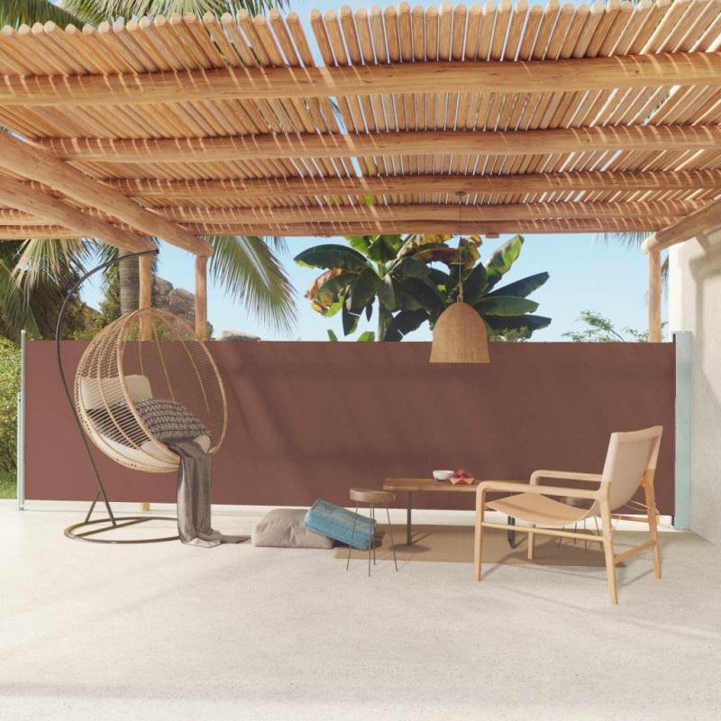 Seitenmarkise Ausziehbar 140x600 cm Braun Seitenmarkise Ausziehbar 140x600 cm Braun