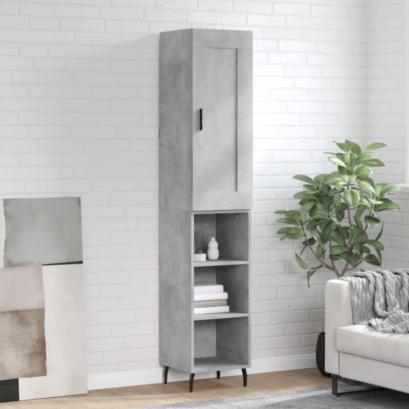 Highboard Betongrau 34,5x34x180 cm Holzwerkstoff Highboard Betongrau 34,5x34x180 cm Holzwerkstoff