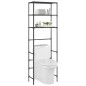 Toilettenregal mit 3 Ablagen Schwarz 53x28x169 cm Toilettenregal mit 3 Ablagen Schwarz 53x28x169 cm