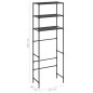 Toilettenregal mit 3 Ablagen Schwarz 53x28x169 cm Toilettenregal mit 3 Ablagen Schwarz 53x28x169 cm