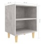 Nachttisch mit Massivholz-Beinen Betongrau 40x30x50 cm Nachttisch mit Massivholz-Beinen Betongrau 40x30x50 cm