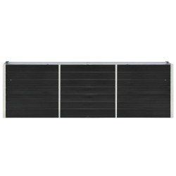 Garten-Hochbeet Verzinkter Stahl 240 x 40 x 77 cm Anthrazit