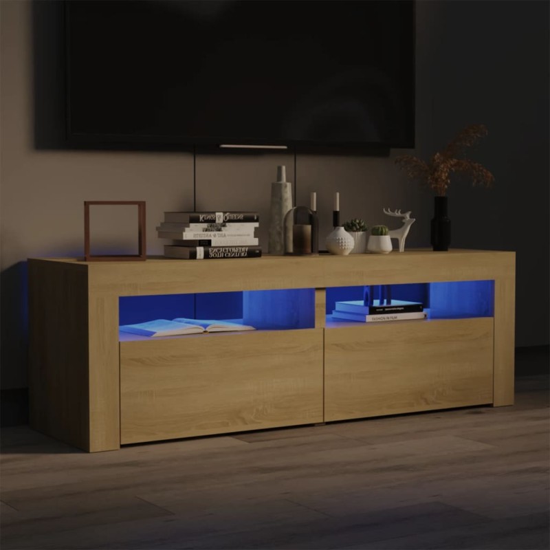 TV-Schrank mit LED-Leuchten Sonoma-Eiche 120x35x40 cm TV-Schrank mit LED-Leuchten Sonoma-Eiche 120x35x40 cm