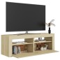 TV-Schrank mit LED-Leuchten Sonoma-Eiche 120x35x40 cm TV-Schrank mit LED-Leuchten Sonoma-Eiche 120x35x40 cm