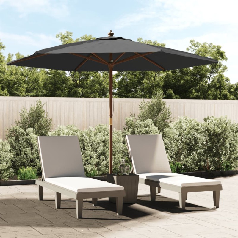 Sonnenschirm mit Holzmast Anthrazit 299x240 cm Sonnenschirm mit Holzmast Anthrazit 299x240 cm