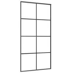 Schiebetür Aluminium und ESG Glas 102,5x205 cm Schwarz