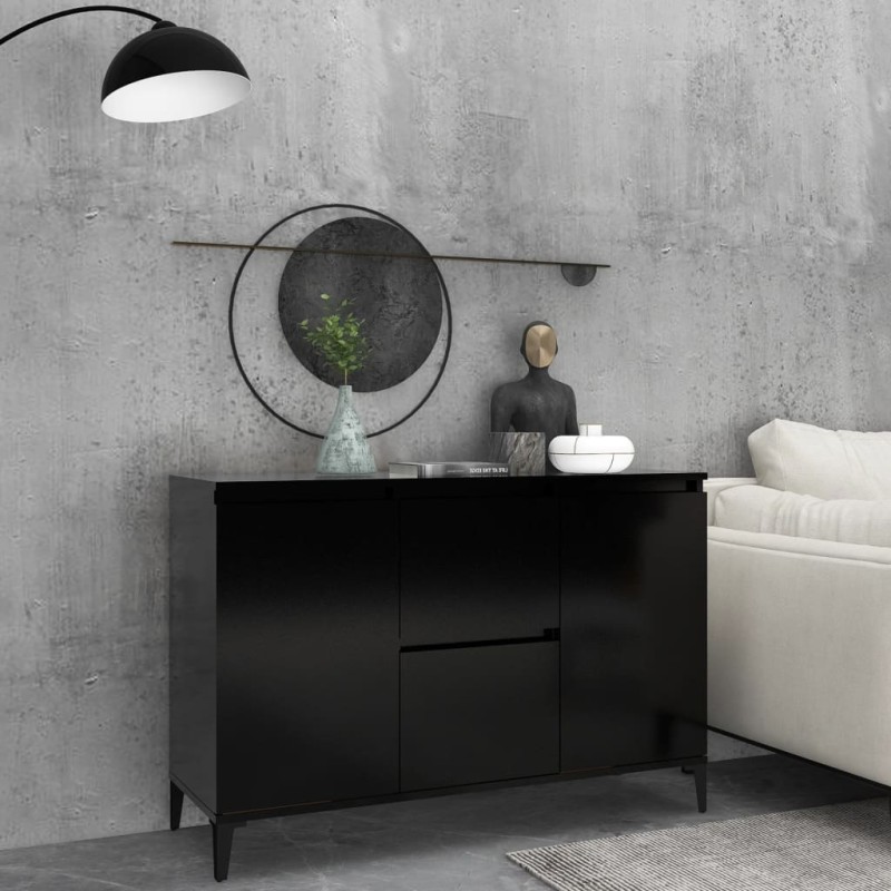 Sideboard Schwarz 104x35x70 cm Holzwerkstoff Sideboard Schwarz 104x35x70 cm Holzwerkstoff